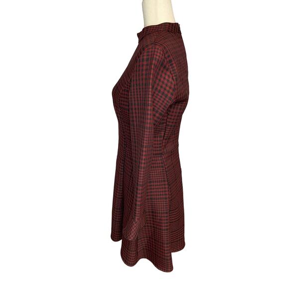 ZARA red black checkered 3/4 sleeve dress women's size medium - NWT - Picture 5 of 5